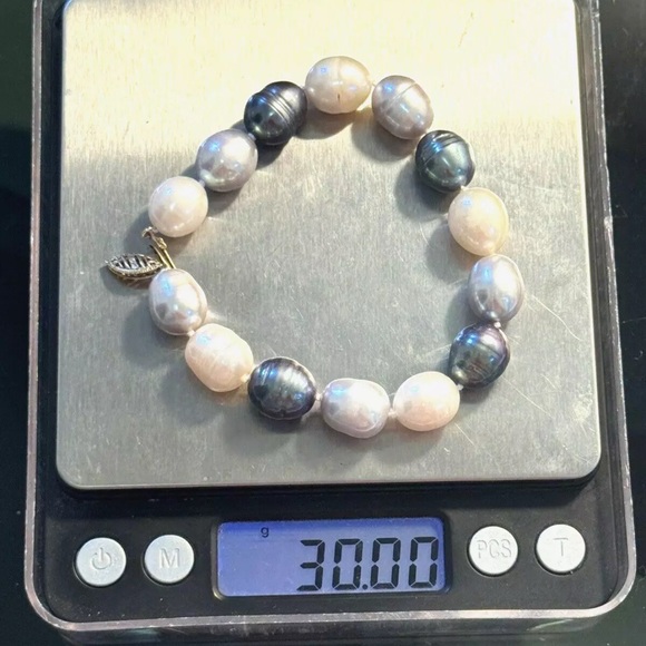 10-9mm South Sea & Tahitian Pearl Bracelet Multicolor 8” 14K Yellow Gold - Picture 5 of 14